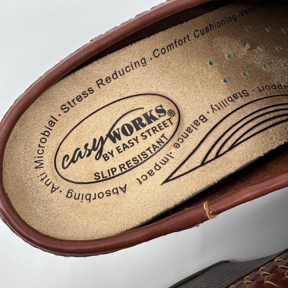 Easy Works by Easy Street Soleia Womens Slip On 10M Brown Braided Woven Clogs - Picture 10 of 11